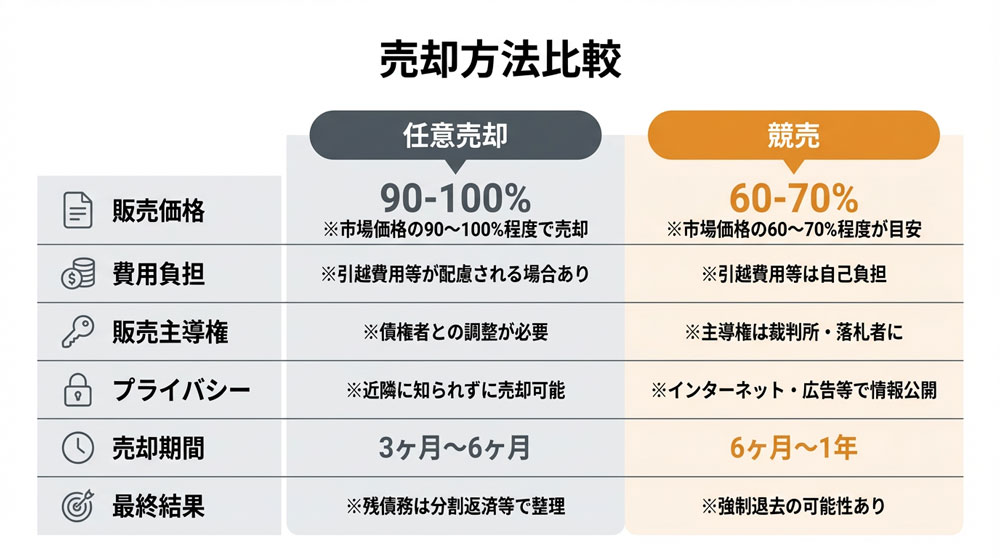 任意売却と競売のメリット・デメリット比較