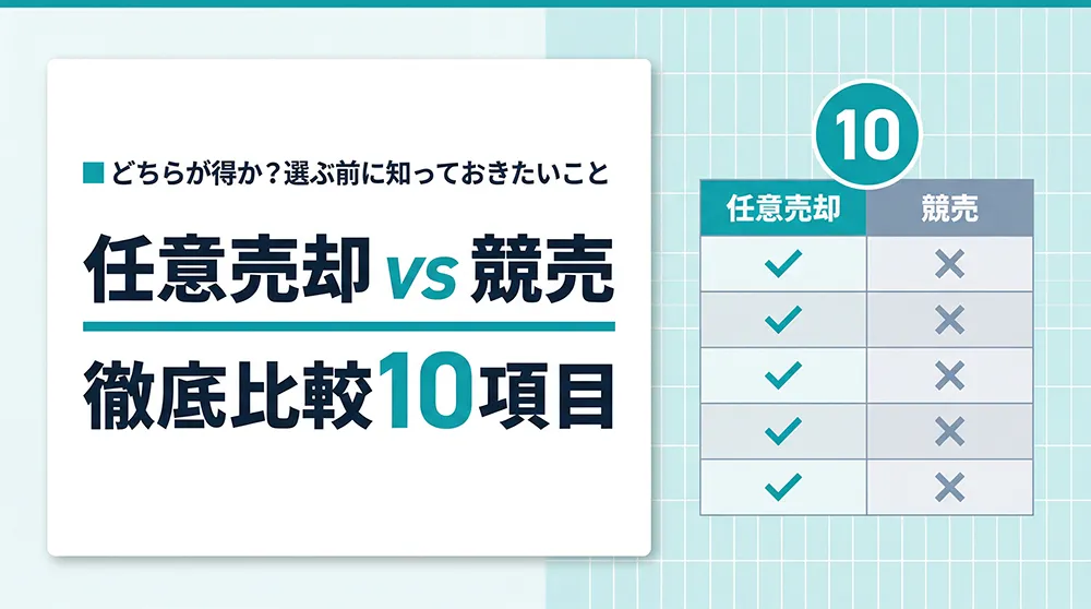 任意売却vs競売｜徹底比較10項目