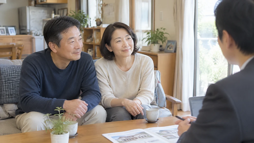 自宅のリビングで穏やかに過ごす夫婦